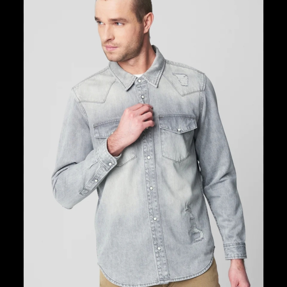 Blank NYC distressed button down shirt nwt